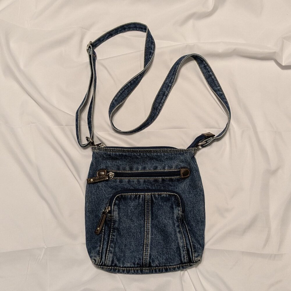 Denim Crossbody Medium Wash Faded Bag